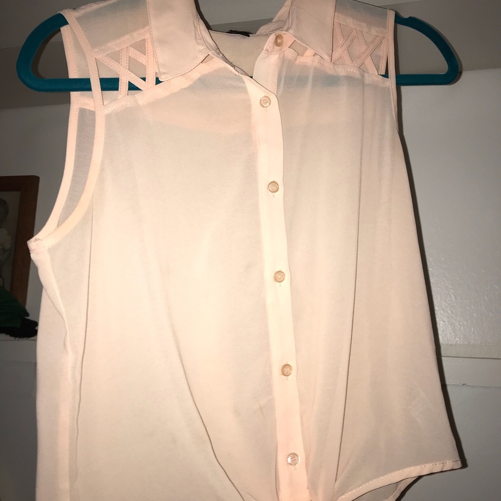 FOREVER21 WOMEN’S TIE AT BOTTOM BLOUSE